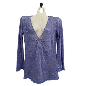 House of Harlow 1960 Periwinkle Blue sequin swim cover up